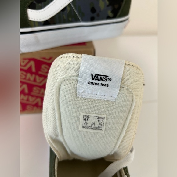 Vans Sk8 Hi Rain Camo Green Multi Canvas Suede Mens Size 6.5 Womens 8 - Picture 8 of 9